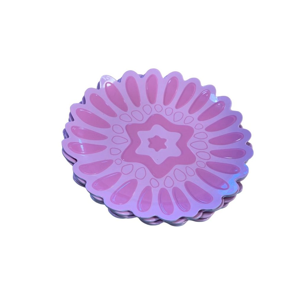 New Pink Melamine Flower Shaped Walmart 8.25 in Diameter Set of 4
